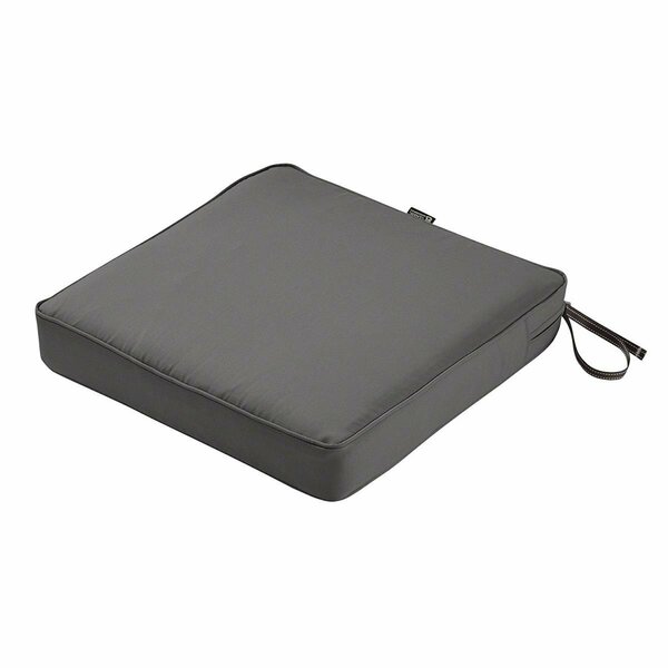 Classic Accessories Montlake FadeSafe Square Patio Dining Seat Cushion - Charcoal Grey, 21 x 21 x 3 in. CL57550